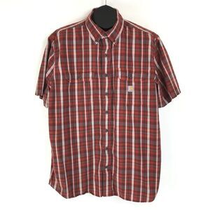 Carhartt Loose Fit Midweight Short Sleeve Plaid Shirt Men's XLT Button Down